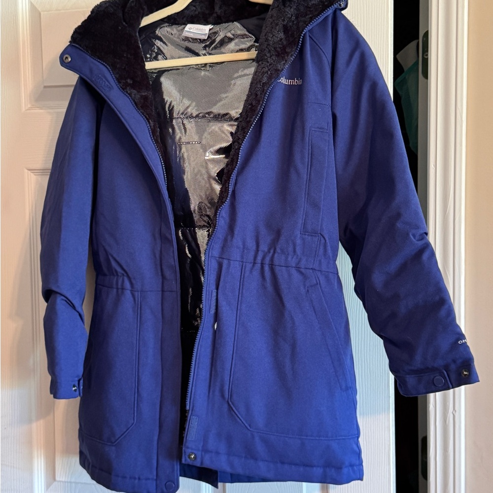 Kids’ Columbia Blue Winter Omni Heat Down Parka, size Large (14/16). NWOT.